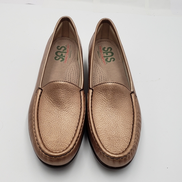 9S Slim SAS Simplify Copper Slip On Loafer Womens Tripad Shoes Leather - Picture 2 of 9